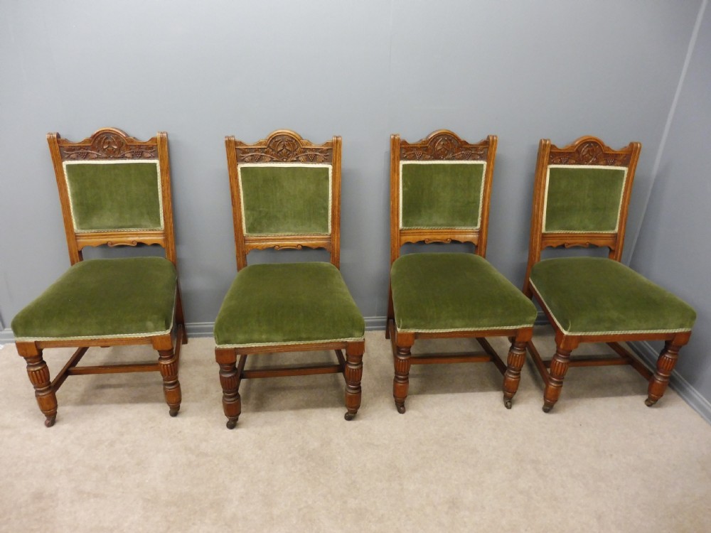 SET OF 8 SUPERIOR QUALITY VICTORIAN OAK DINING CHAIRS View VI
