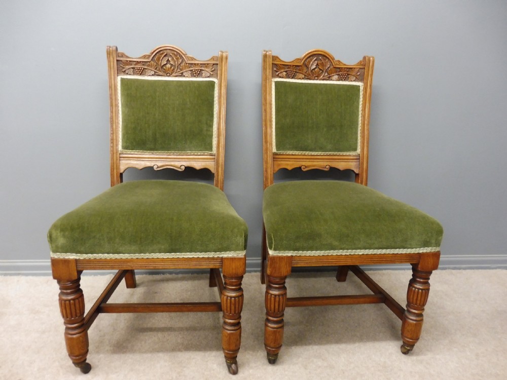 SET OF 8 SUPERIOR QUALITY VICTORIAN OAK DINING CHAIRS View VII