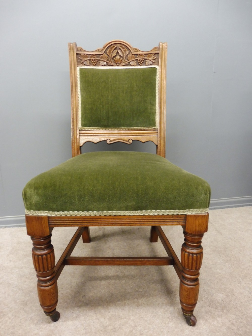 SET OF 8 SUPERIOR QUALITY VICTORIAN OAK DINING CHAIRS View IX