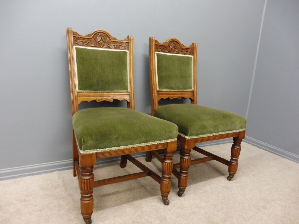 SET OF 8 SUPERIOR QUALITY VICTORIAN OAK DINING CHAIRS View X