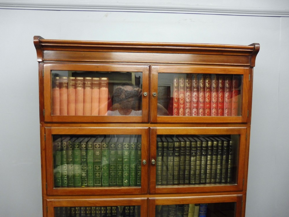 TALL MAHOGANY SECTIONAL LAWYERS BOOKCASE View III