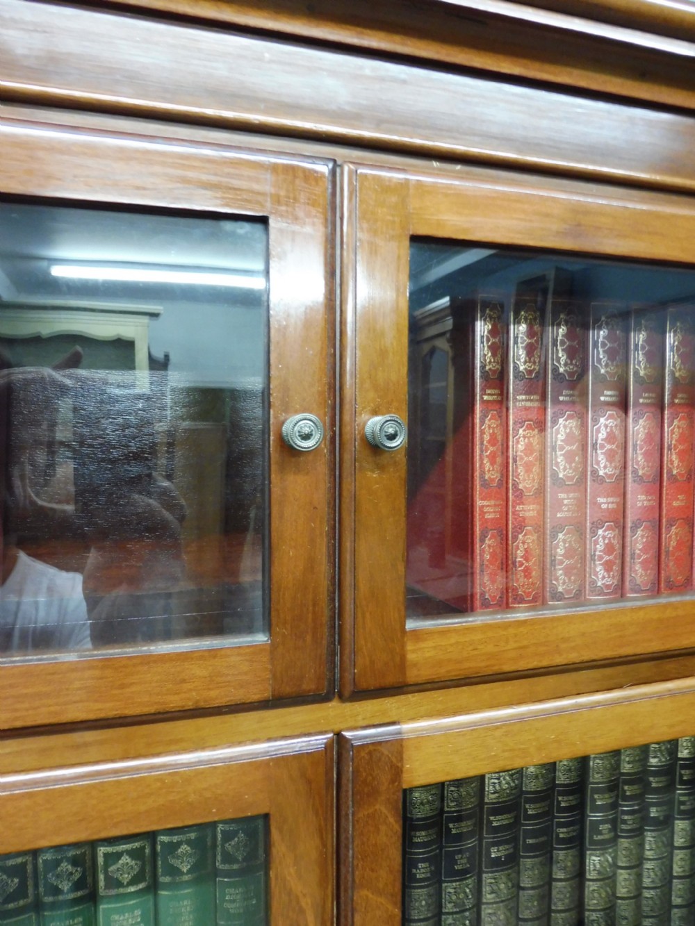 TALL MAHOGANY SECTIONAL LAWYERS BOOKCASE View V