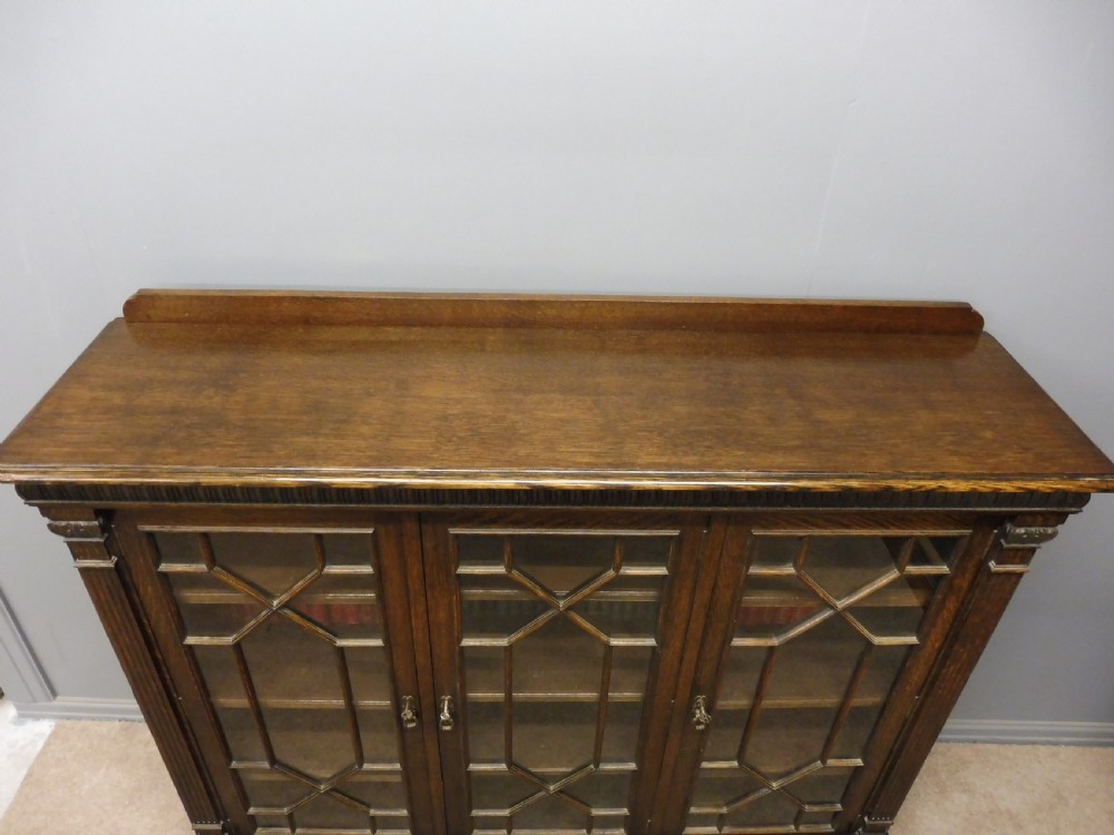 GOOD QUALITY 3 DOOR EDWARDIAN BOOKCASE View IV