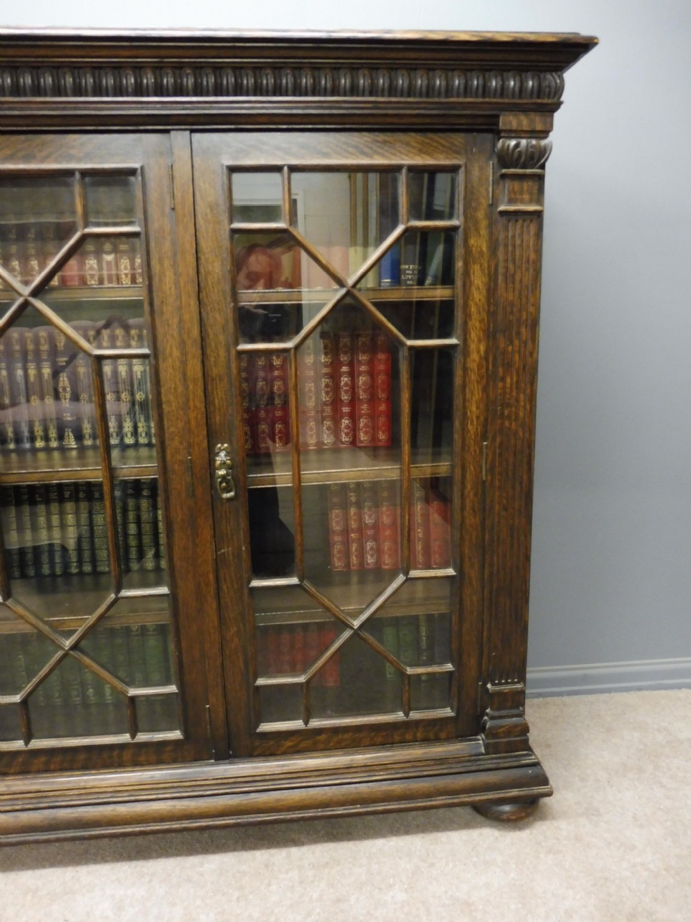 GOOD QUALITY 3 DOOR EDWARDIAN BOOKCASE View VI
