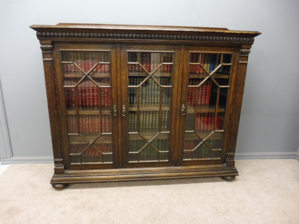 GOOD QUALITY 3 DOOR EDWARDIAN BOOKCASE View XI