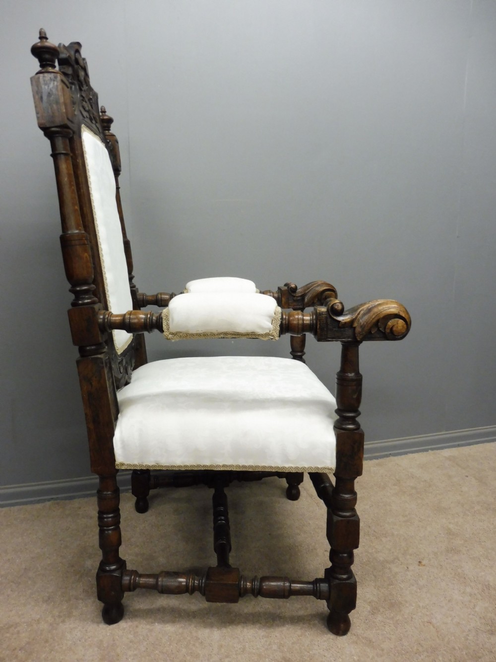 SIX VICTORIAN CARVED OAK DINING CHAIRS View VIII