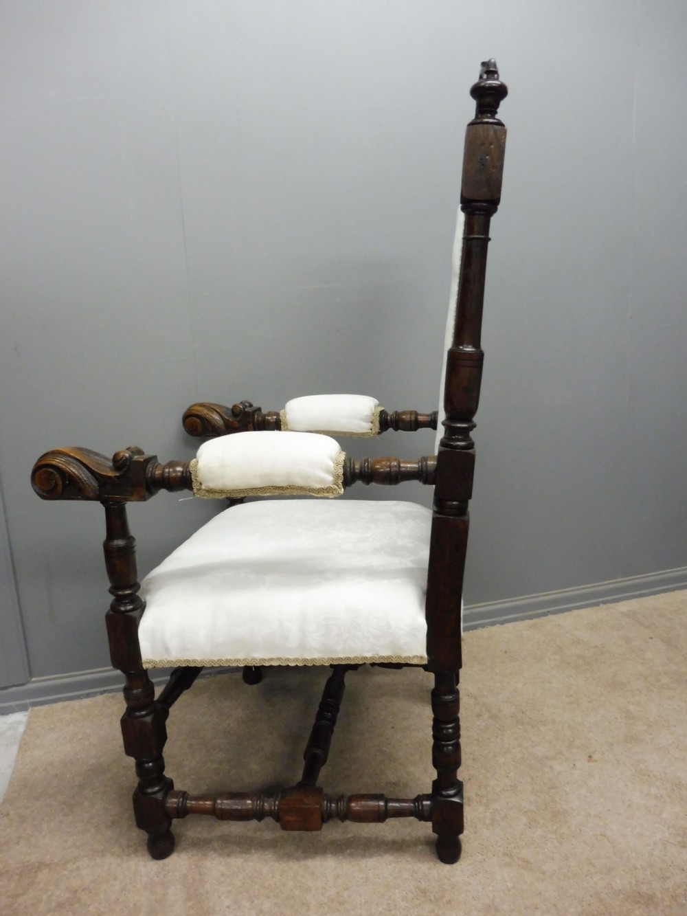 SIX VICTORIAN CARVED OAK DINING CHAIRS View X