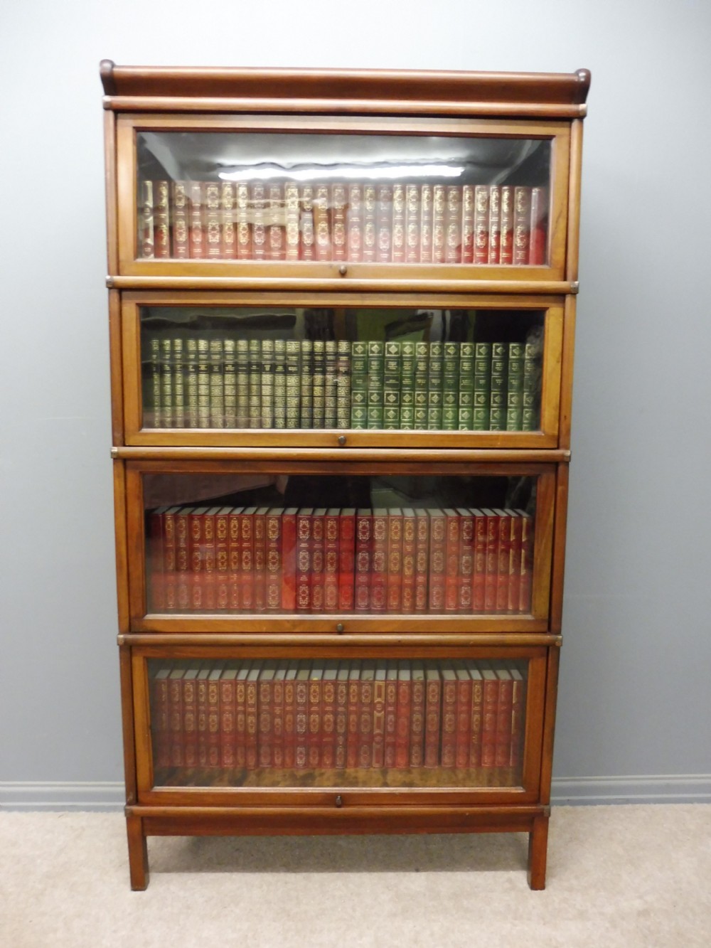 MAHOGANY GLOBE WERNICKE 4 STACK LAWYERS BOOKCASE View II
