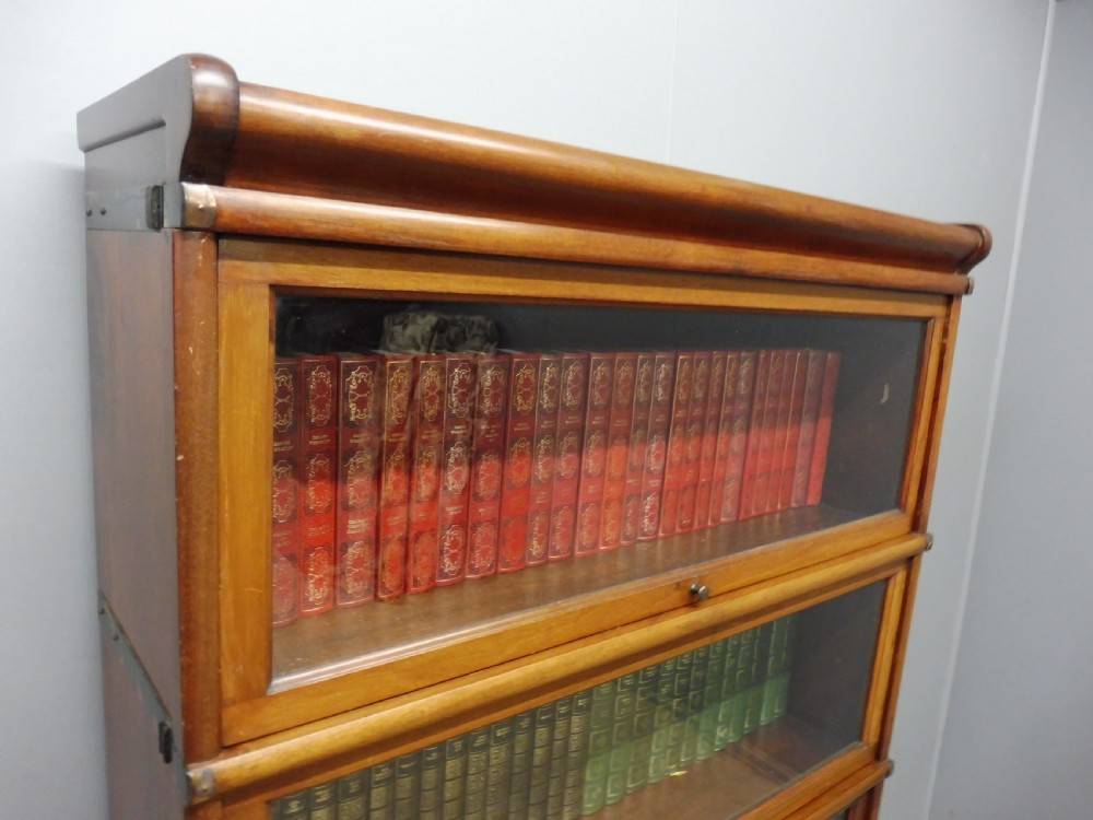 MAHOGANY GLOBE WERNICKE 4 STACK LAWYERS BOOKCASE View VII