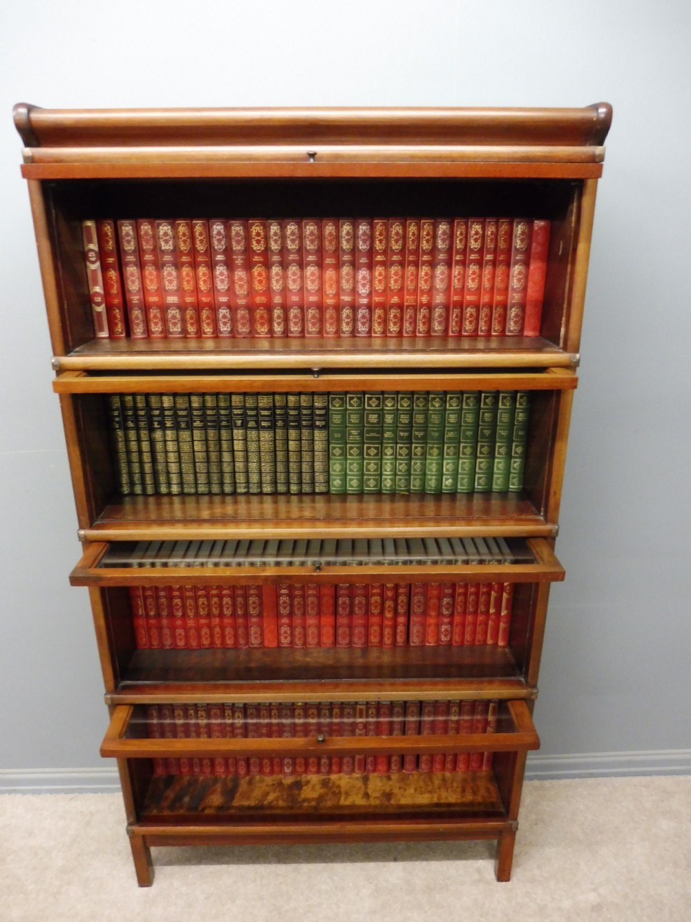 MAHOGANY GLOBE WERNICKE 4 STACK LAWYERS BOOKCASE View IX