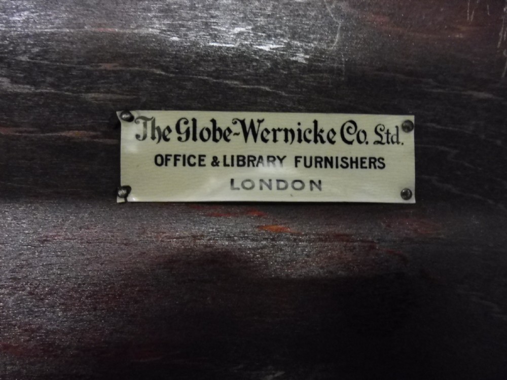 MAHOGANY GLOBE WERNICKE 4 STACK LAWYERS BOOKCASE View X