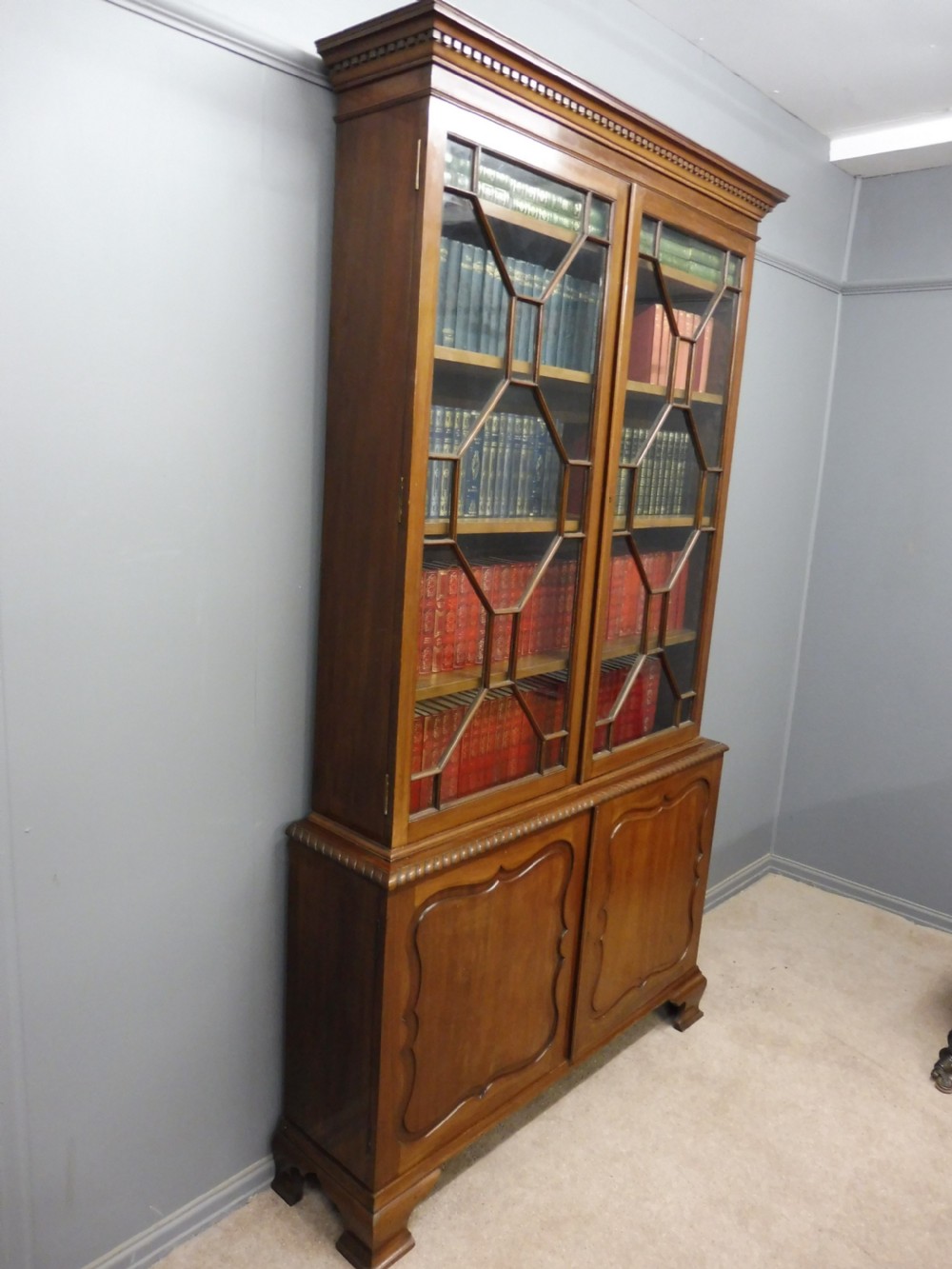 EDWARDIAN MAHOGANY CABINET BOOKCASE CIRCA 1910 View VII