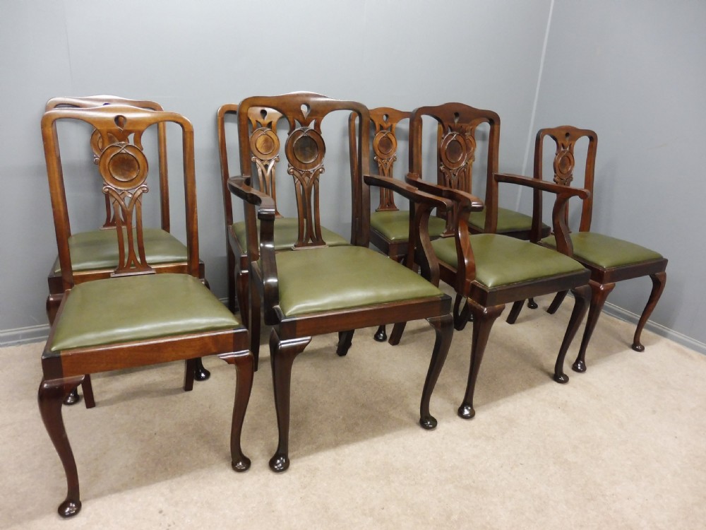 SET OF 8 MAHOGANY DINING CHAIRS CIRCA 1920 View III