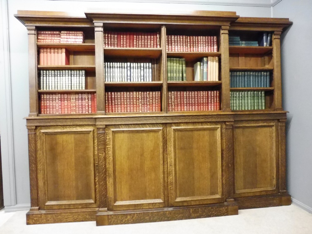 LARGE 19TH CENTURY OAK COUNTRY HOUSE BOOKCASE View III