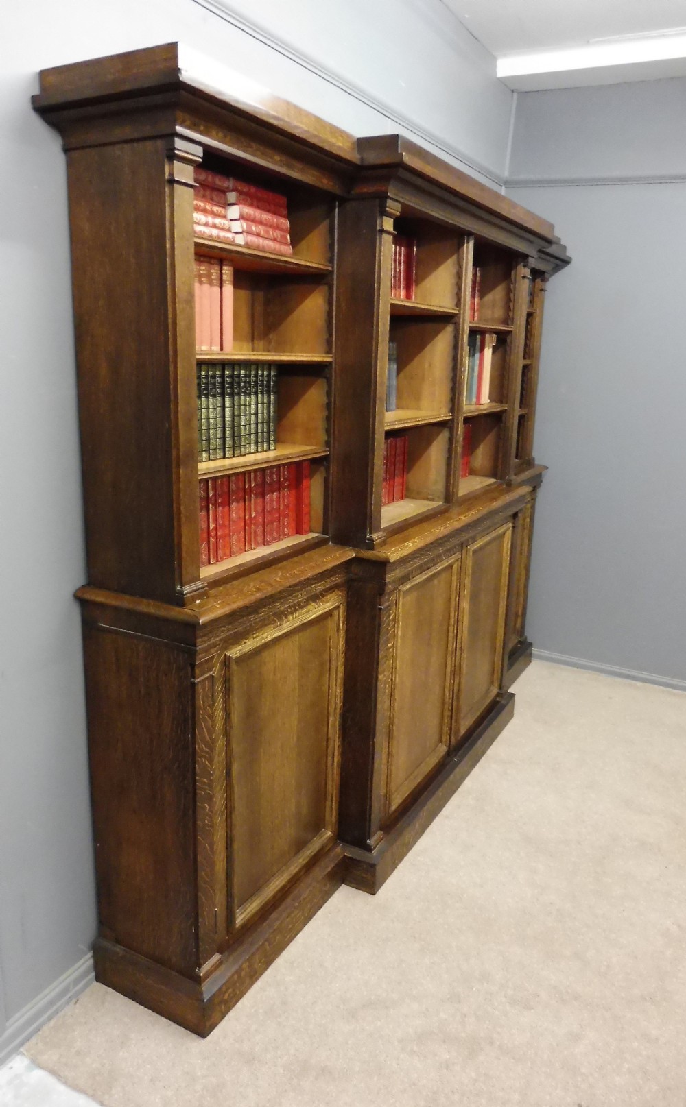 LARGE 19TH CENTURY OAK COUNTRY HOUSE BOOKCASE View IV