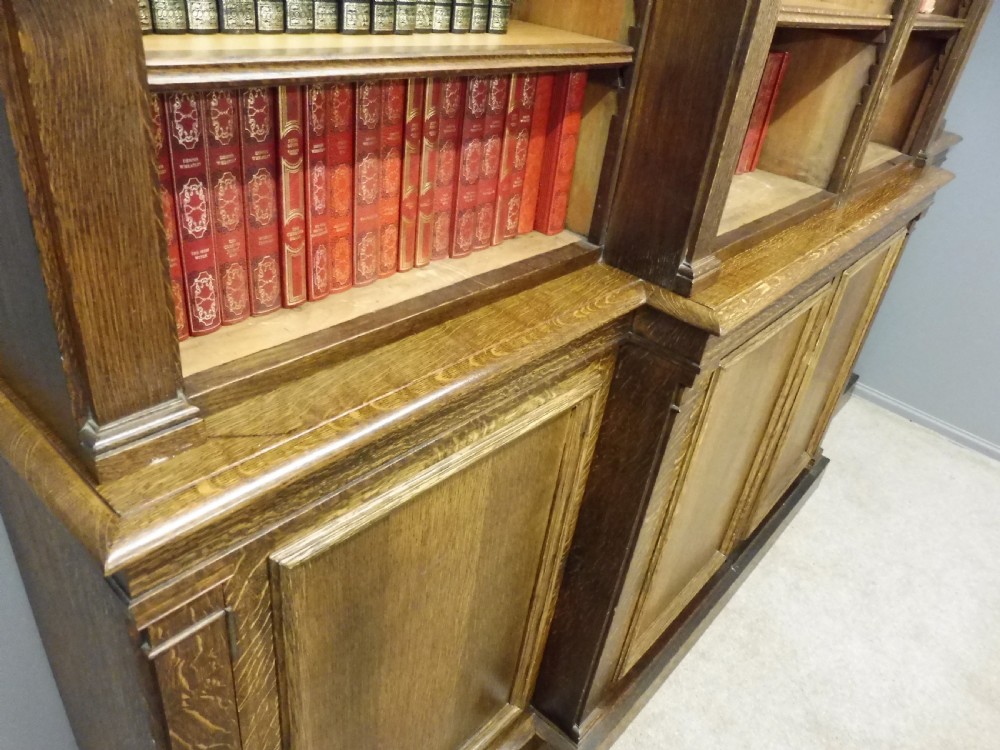 LARGE 19TH CENTURY OAK COUNTRY HOUSE BOOKCASE View X