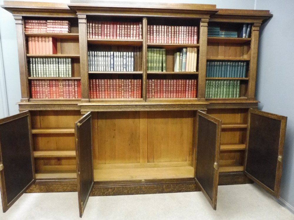 LARGE 19TH CENTURY OAK COUNTRY HOUSE BOOKCASE View XIII