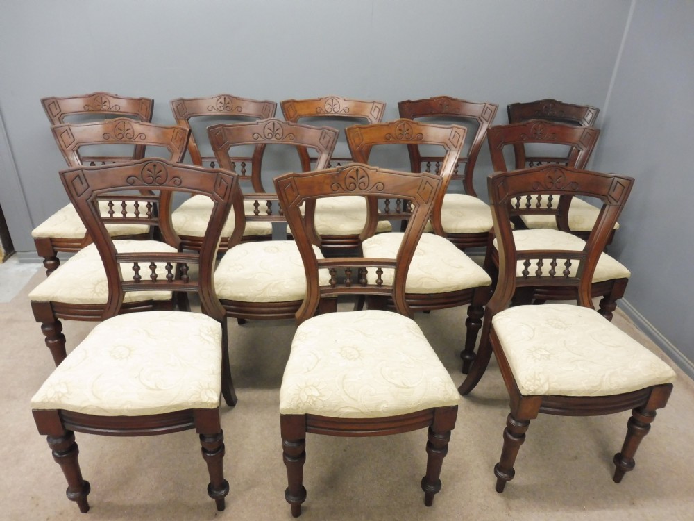 SET OF 12 VICTORIAN WALNUT DINING CHAIRS View III