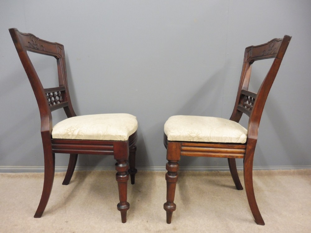 SET OF 12 VICTORIAN WALNUT DINING CHAIRS View V