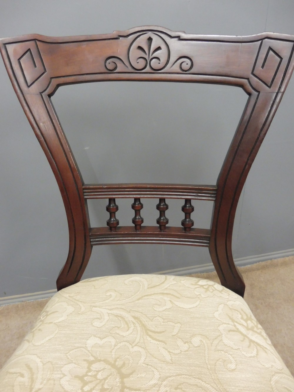 SET OF 12 VICTORIAN WALNUT DINING CHAIRS View X