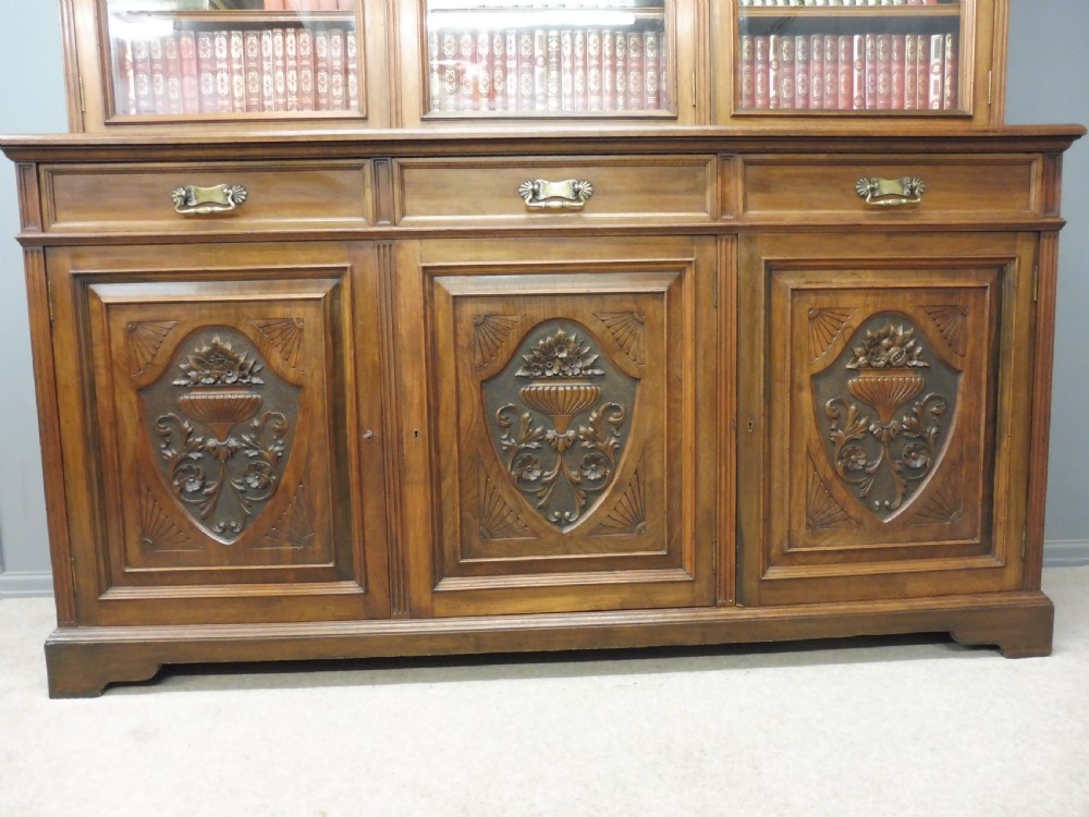 VICTORIAN WALNUT LIBRARY BOOKCASE View IV
