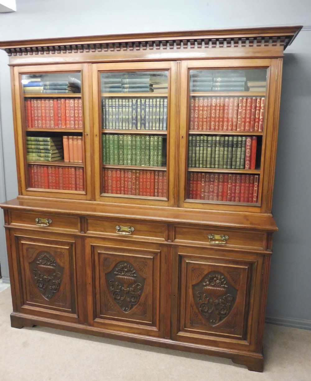 VICTORIAN WALNUT LIBRARY BOOKCASE View XII