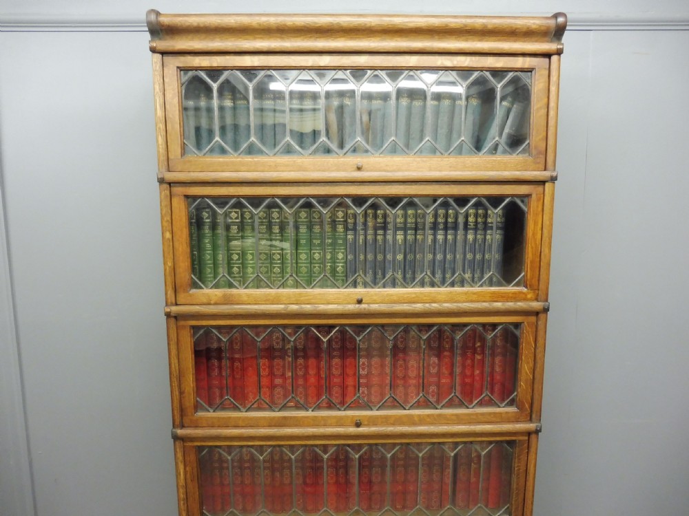 TALL GOLDEN OAK GLOBE WERNICKE 6 HIGH BOOKCASE View IV