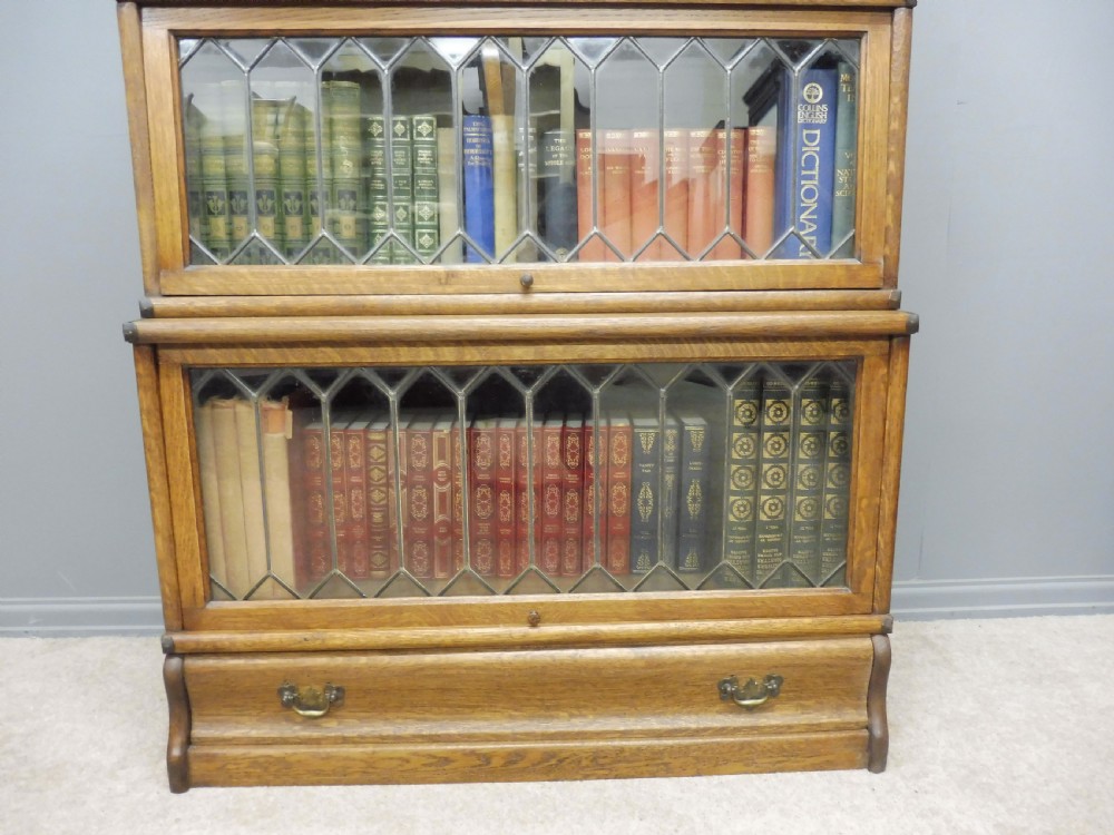 TALL GOLDEN OAK GLOBE WERNICKE 6 HIGH BOOKCASE View V