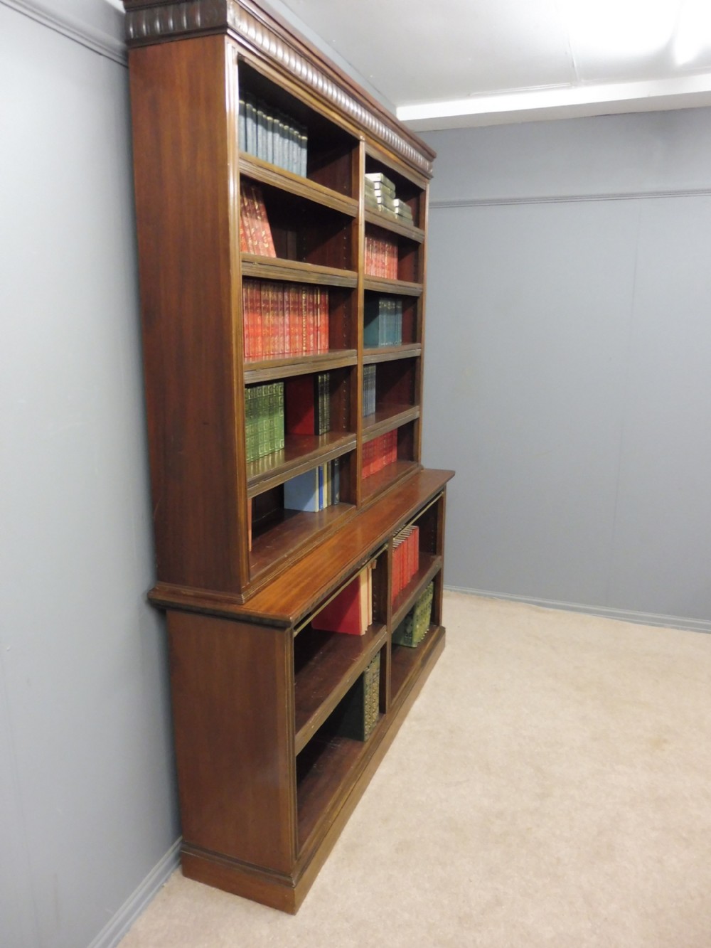 LARGE EDWARDIAN MAHOGANY LIBRARY BOOKCASE View V