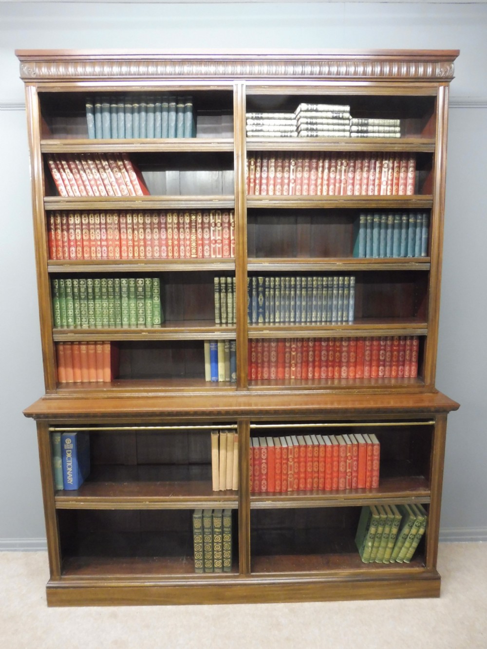 LARGE EDWARDIAN MAHOGANY LIBRARY BOOKCASE View XI