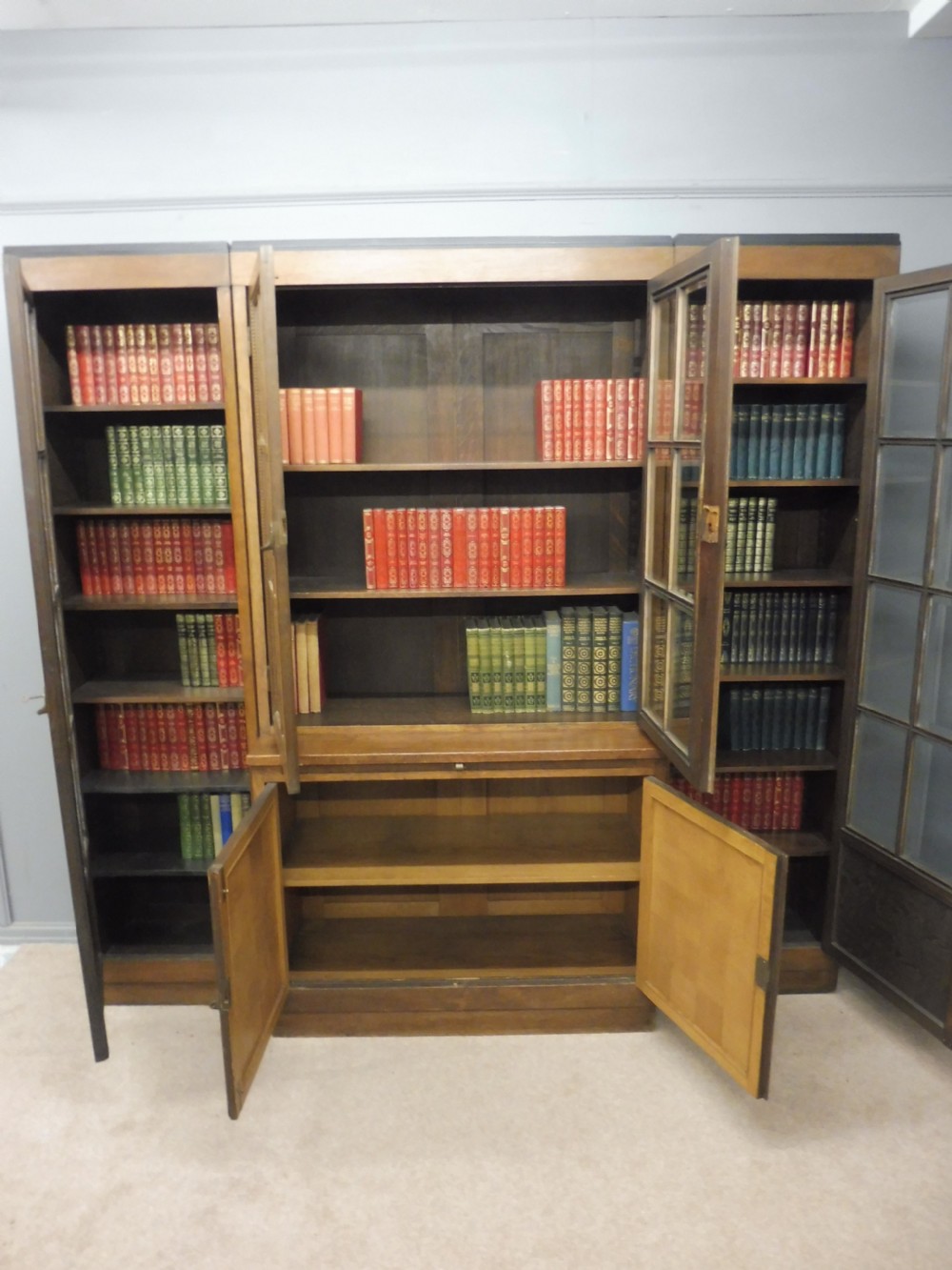 3 SECTION FRENCH OAK ART DECO BOOKCASE CIRCA 1920 View X