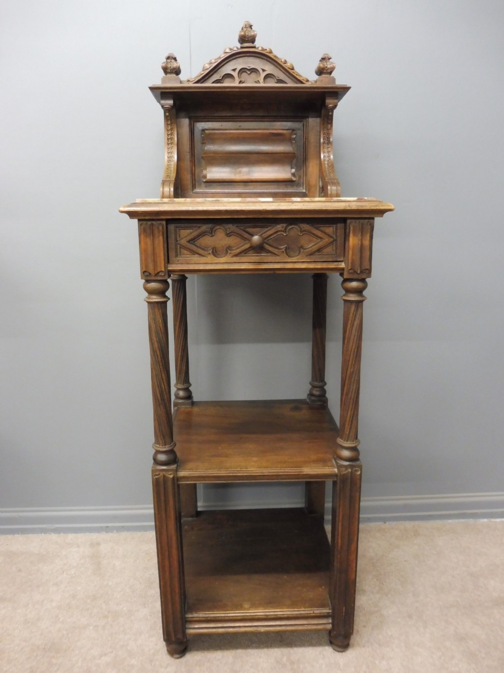 PAIR OF FRENCH MAHOGANY GOTHIC NIGHT STANDS View V