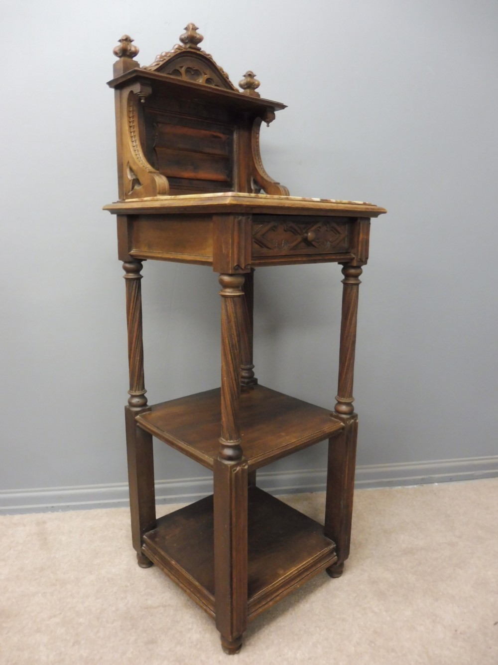 PAIR OF FRENCH MAHOGANY GOTHIC NIGHT STANDS View VI