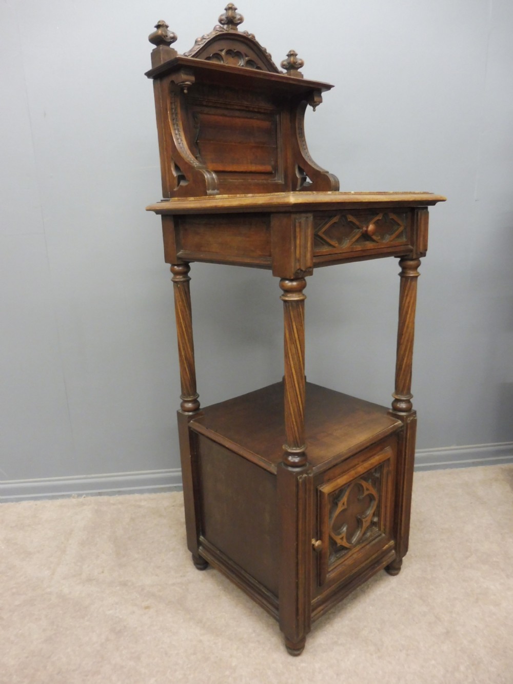 PAIR OF FRENCH MAHOGANY GOTHIC NIGHT STANDS View XIV