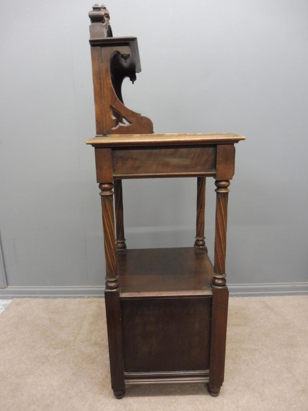 PAIR OF FRENCH MAHOGANY GOTHIC NIGHT STANDS View XV