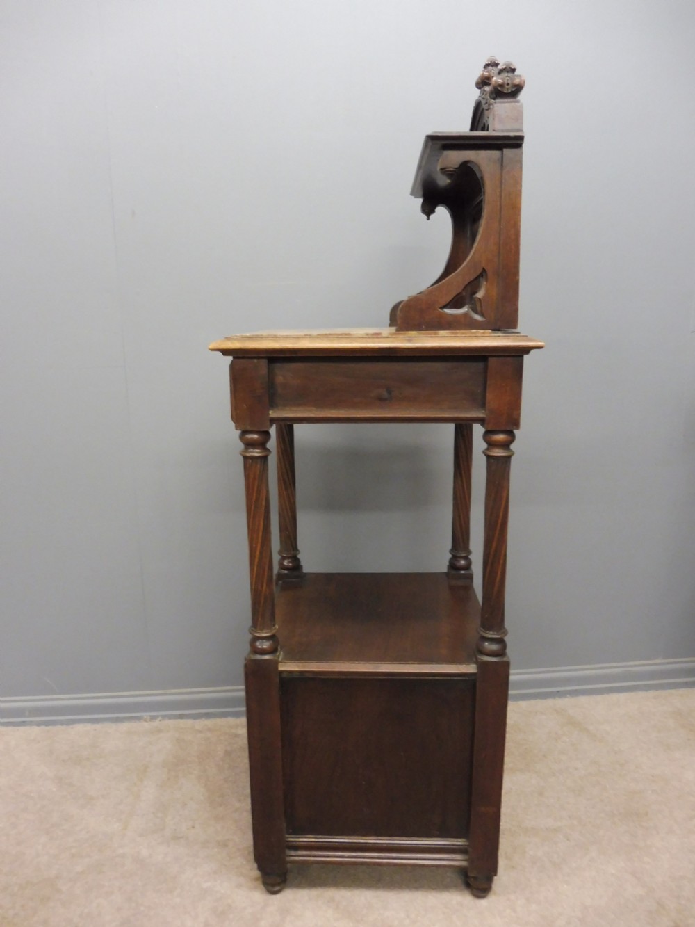 PAIR OF FRENCH MAHOGANY GOTHIC NIGHT STANDS View XVII