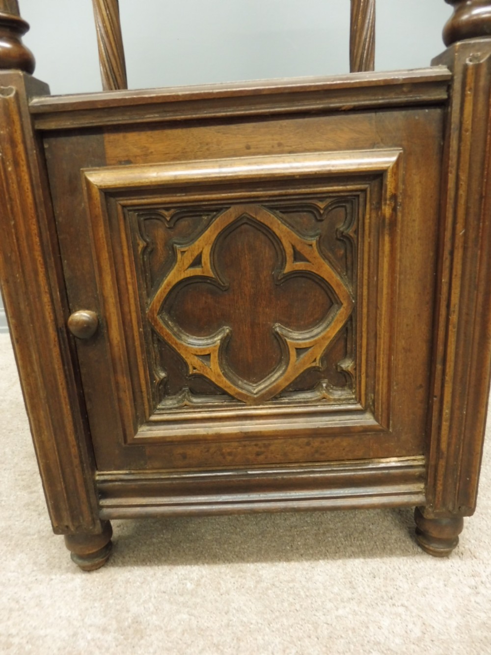PAIR OF FRENCH MAHOGANY GOTHIC NIGHT STANDS View XVIII