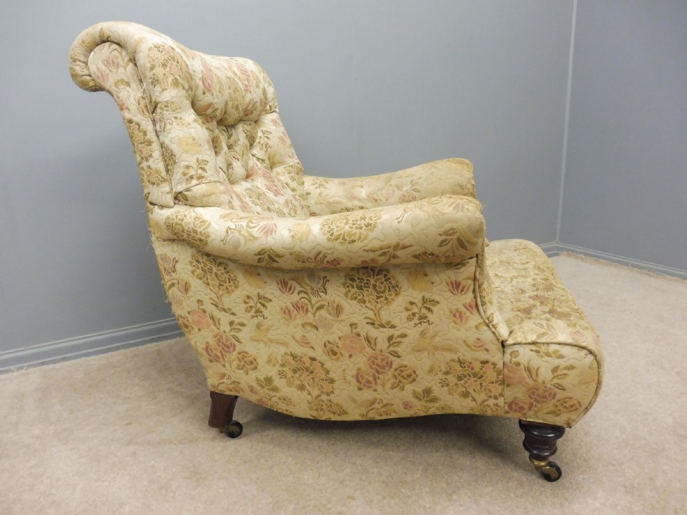 VICTORIAN HOWARD STYLE LONG SEATED ARMCHAIR View III