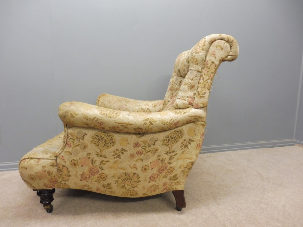VICTORIAN HOWARD STYLE LONG SEATED ARMCHAIR View VIII