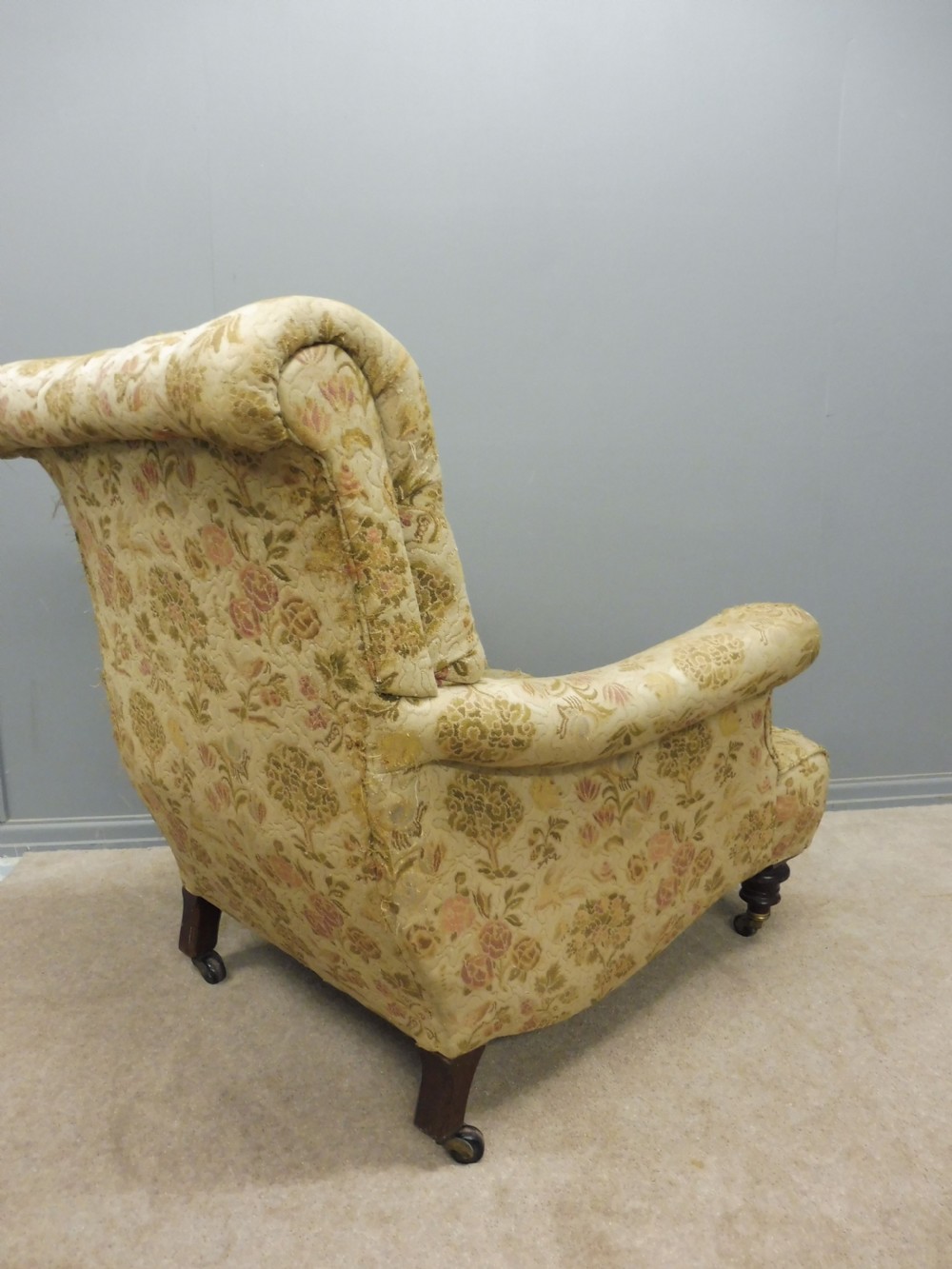 VICTORIAN HOWARD STYLE LONG SEATED ARMCHAIR View X