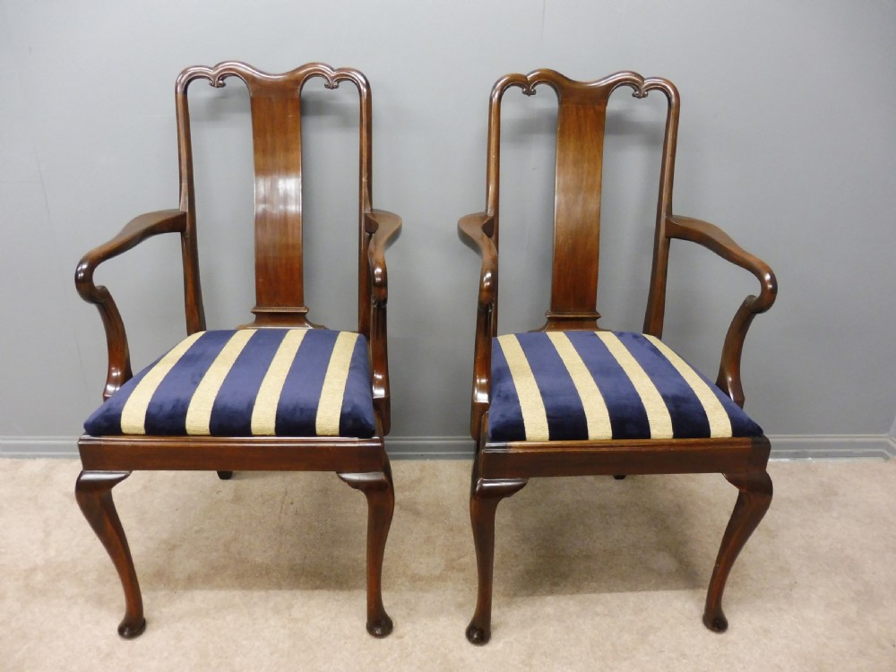 SET OF 8 EDWARDIAN MAHOGANY QUEEN ANNE STYLE DINING CHAIRS CIRCA 1910  View VII