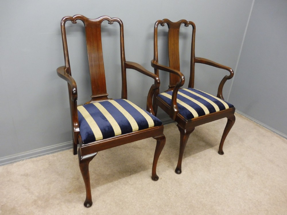 SET OF 8 EDWARDIAN MAHOGANY QUEEN ANNE STYLE DINING CHAIRS CIRCA 1910  View VIII