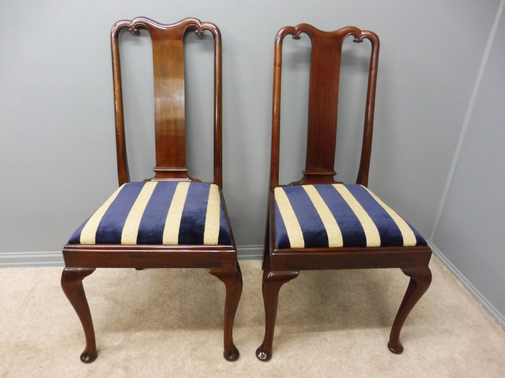 SET OF 8 EDWARDIAN MAHOGANY QUEEN ANNE STYLE DINING CHAIRS CIRCA 1910  View XIV