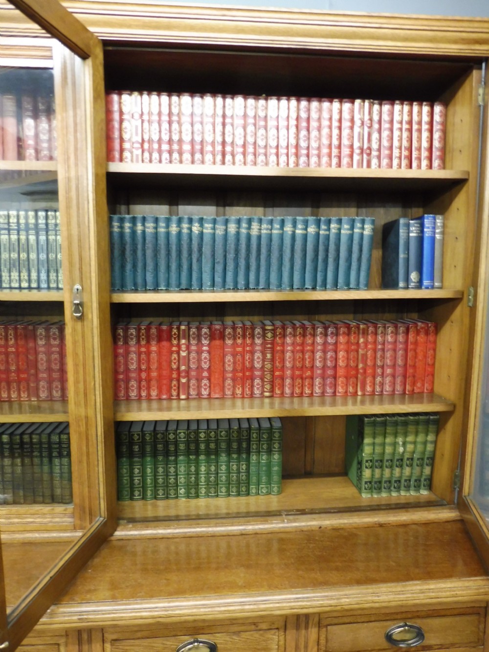 GOLDEN OAK EDWARDIAN LIBRARY BOOKCASE View VI