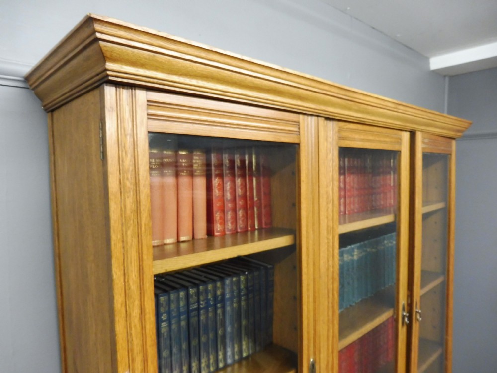 GOLDEN OAK EDWARDIAN LIBRARY BOOKCASE View IX