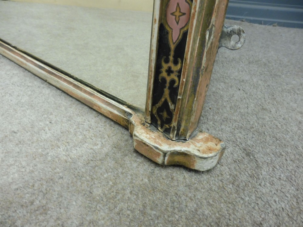 LARGE ANTIQUE VICTORIAN MIRROR IN ORIGINAL PAINTED FRAME View VI