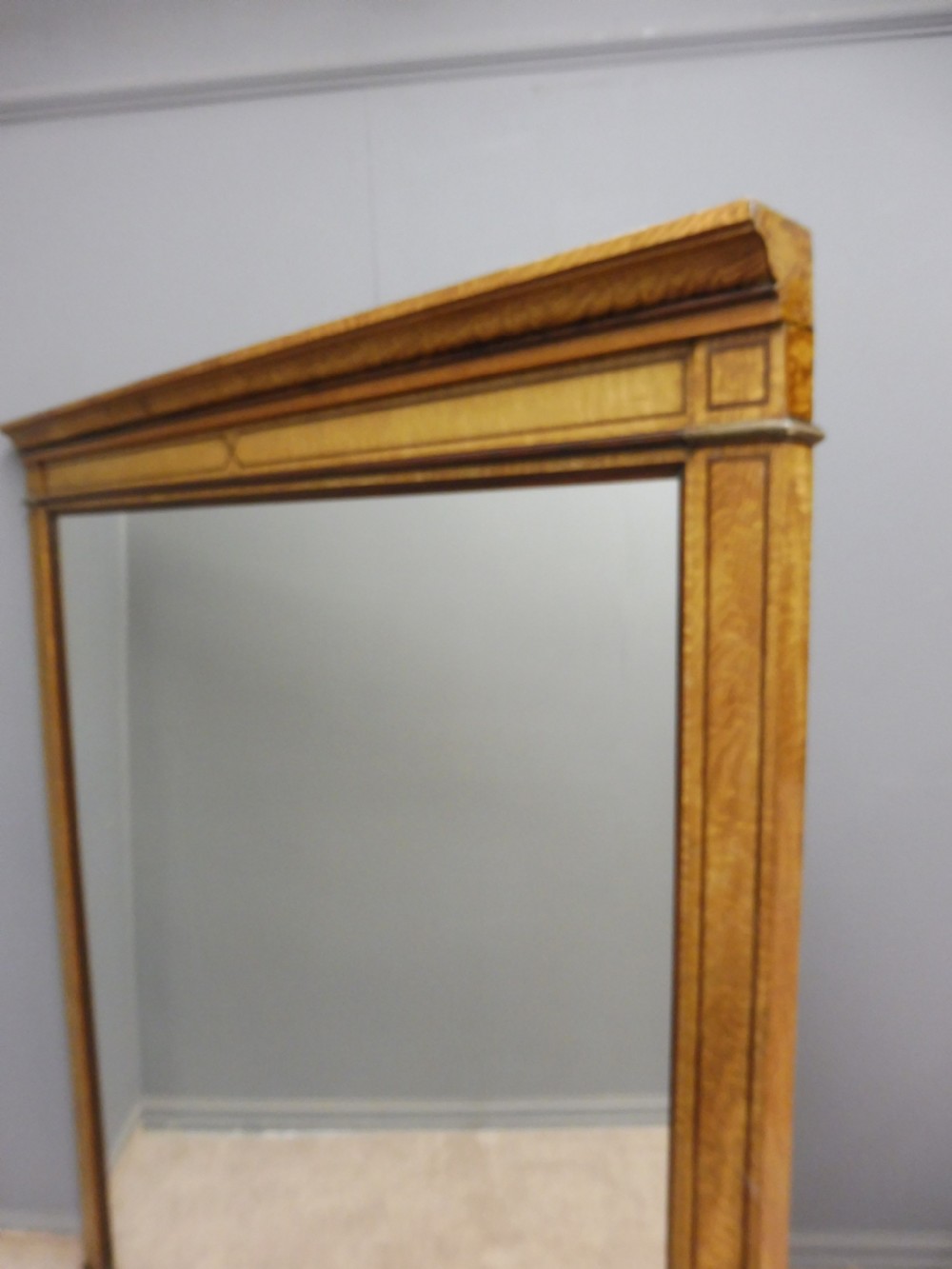VERY LARGE RARE HUNGARIAN ASH FRAMED MIRROR View VI
