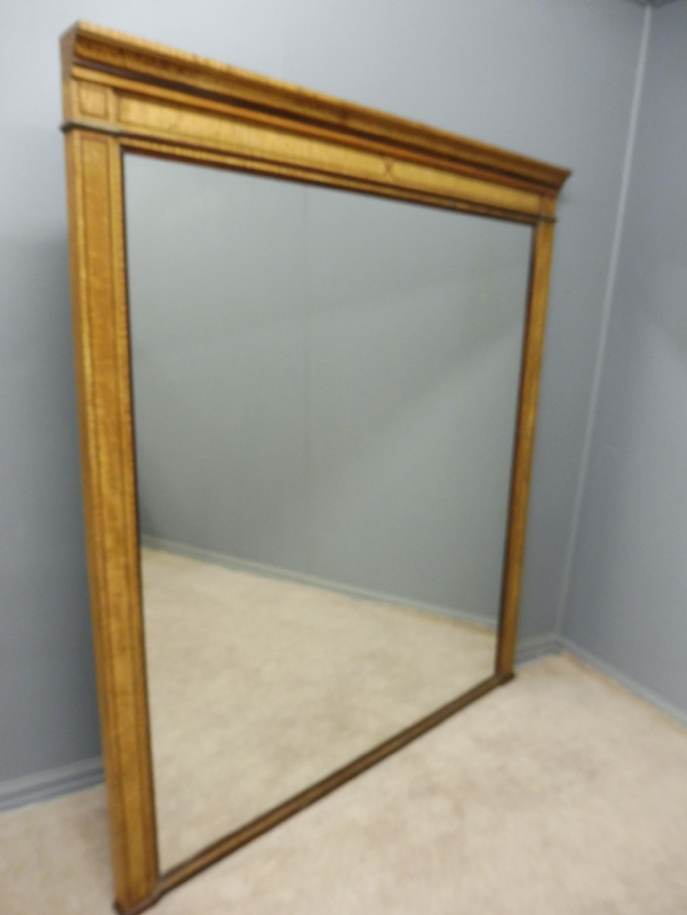 VERY LARGE RARE HUNGARIAN ASH FRAMED MIRROR View VIII