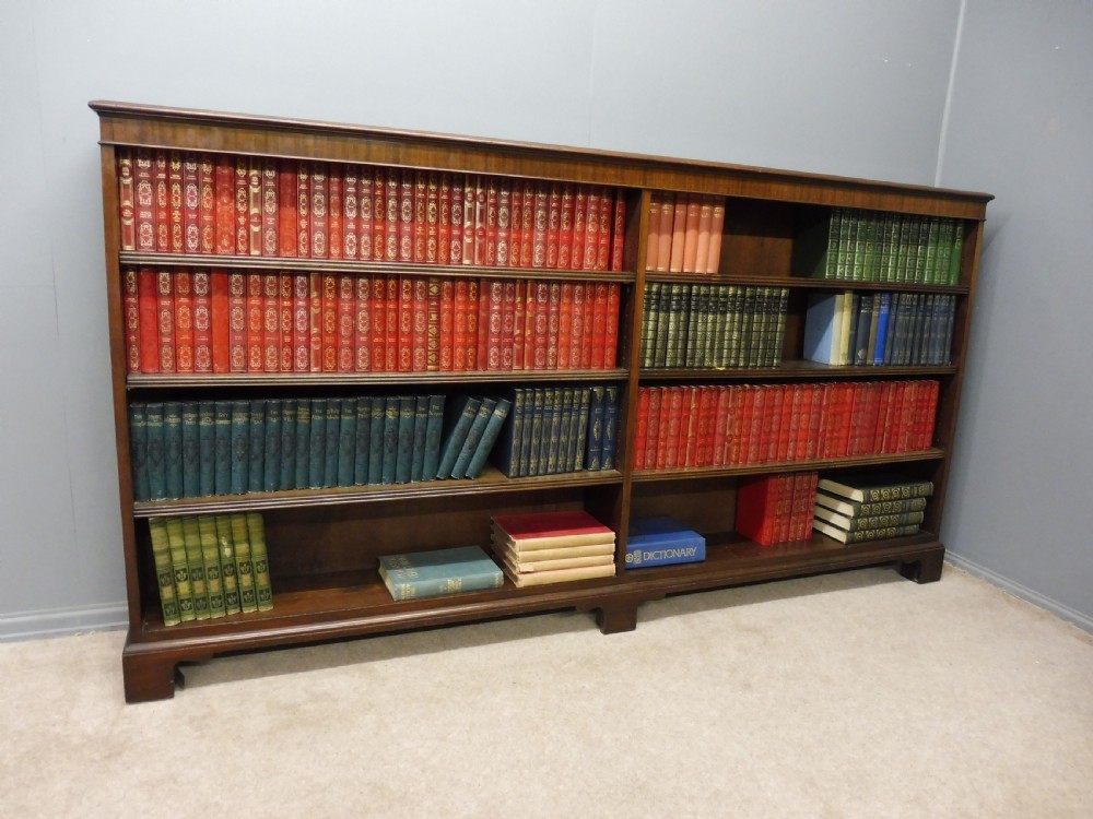 LONG EDWARDIAN MAHOGANY BOOKCASE
