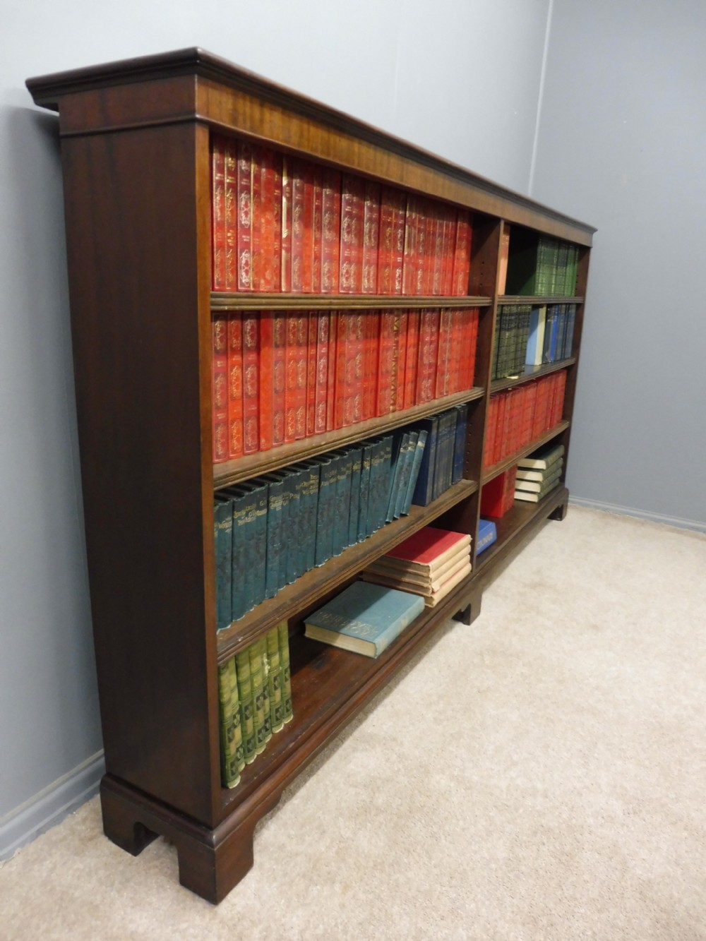 LONG EDWARDIAN MAHOGANY BOOKCASE View V